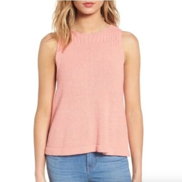Madewell Sunsetter Knit Sweater Tank in Coral Pink - Picture 1 of 5